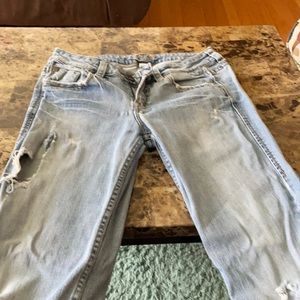 Silver ripped jeans